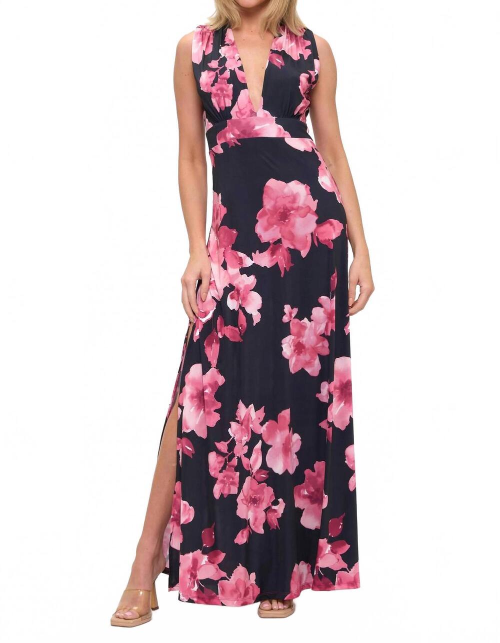 NEW ARIELLA open back maxi dress in midnight
